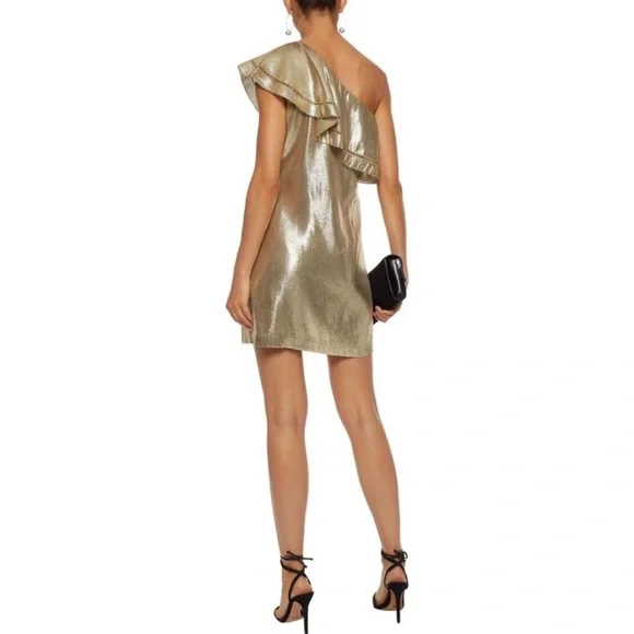 Rachel Zoe Ruffled One-Shoulder Jacquard Dress NWT - Picture 7 of 16